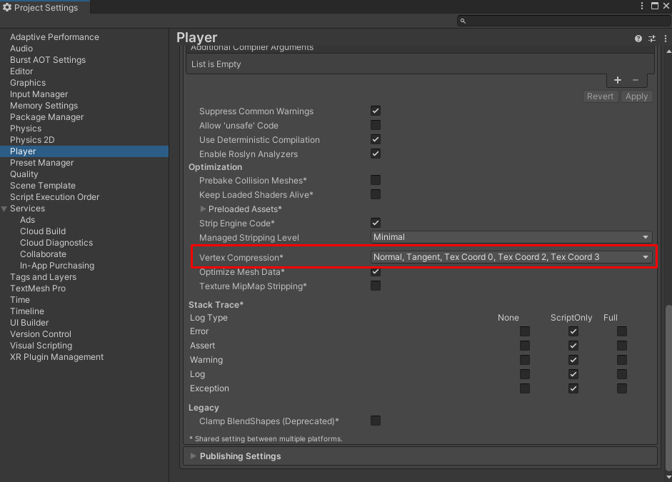 Vertex compression